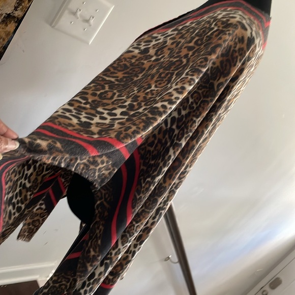 New Directions Wrap Shawl Kimono One Size Animal Print Stripe Boho Layering - Picture 3 of 14